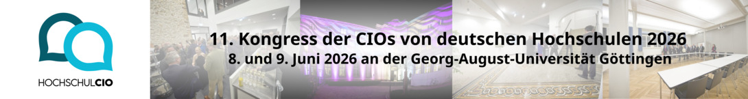 Header Banner für die Konferenz: 11. Hochschul-CIO Kongress 2026. Diese geht vom 8. Juni 2026 bis 9. Juni 2026.