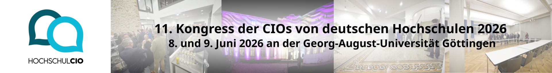 Header Banner für die Konferenz: 11. Hochschul-CIO Kongress 2026. Diese geht vom 8. Juni 2026 bis 9. Juni 2026.