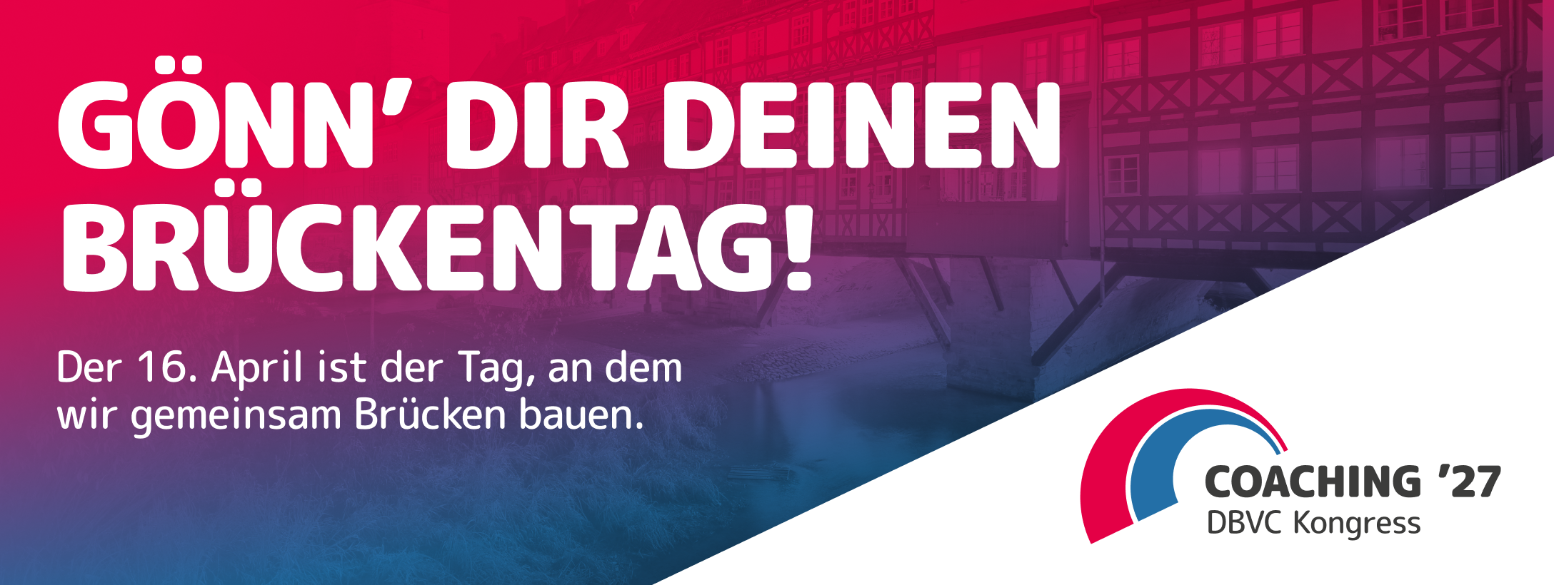 Header Banner für die Konferenz: DBVC Coaching-Kongress 2027. Diese geht vom 16. April 2027 bis 16. April 2027.