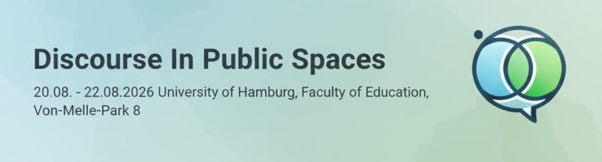 Header banner for the conference: DIPS – Discourse in Public Space. This goes from 20 August 2026 to 22 August 2026.