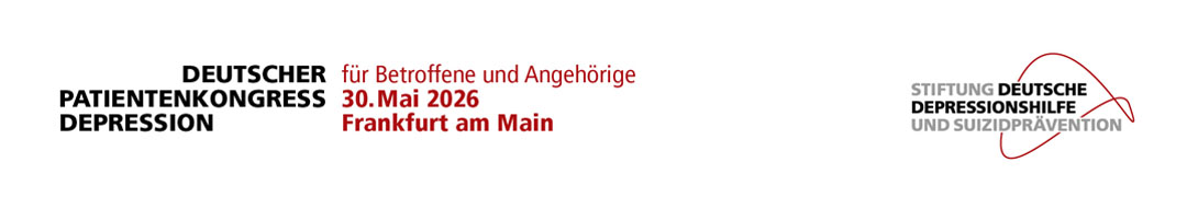 Header Banner für die Konferenz: Deutscher Patientenkongress Depression 2026. Diese geht vom 17. Februar 2026 bis 29. Mai 2026.