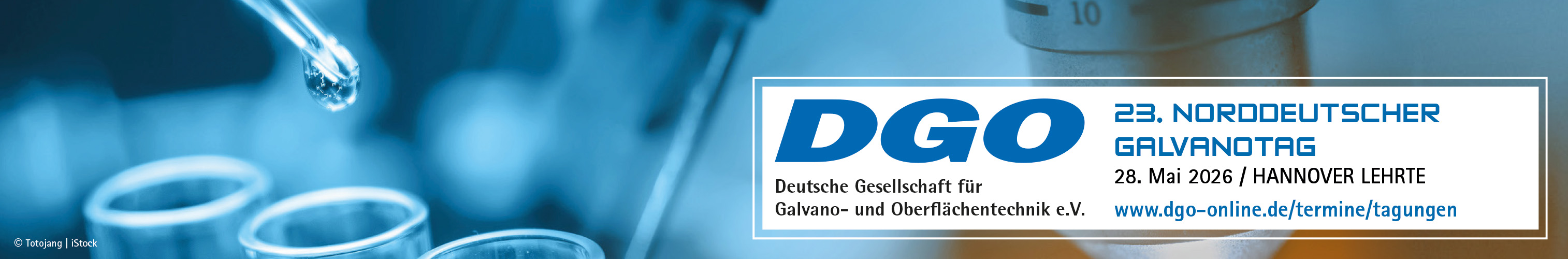 Header Banner für die Konferenz: 23. Norddeutscher Galvanotag. Diese geht vom 28. Mai 2026 bis 28. Mai 2026.