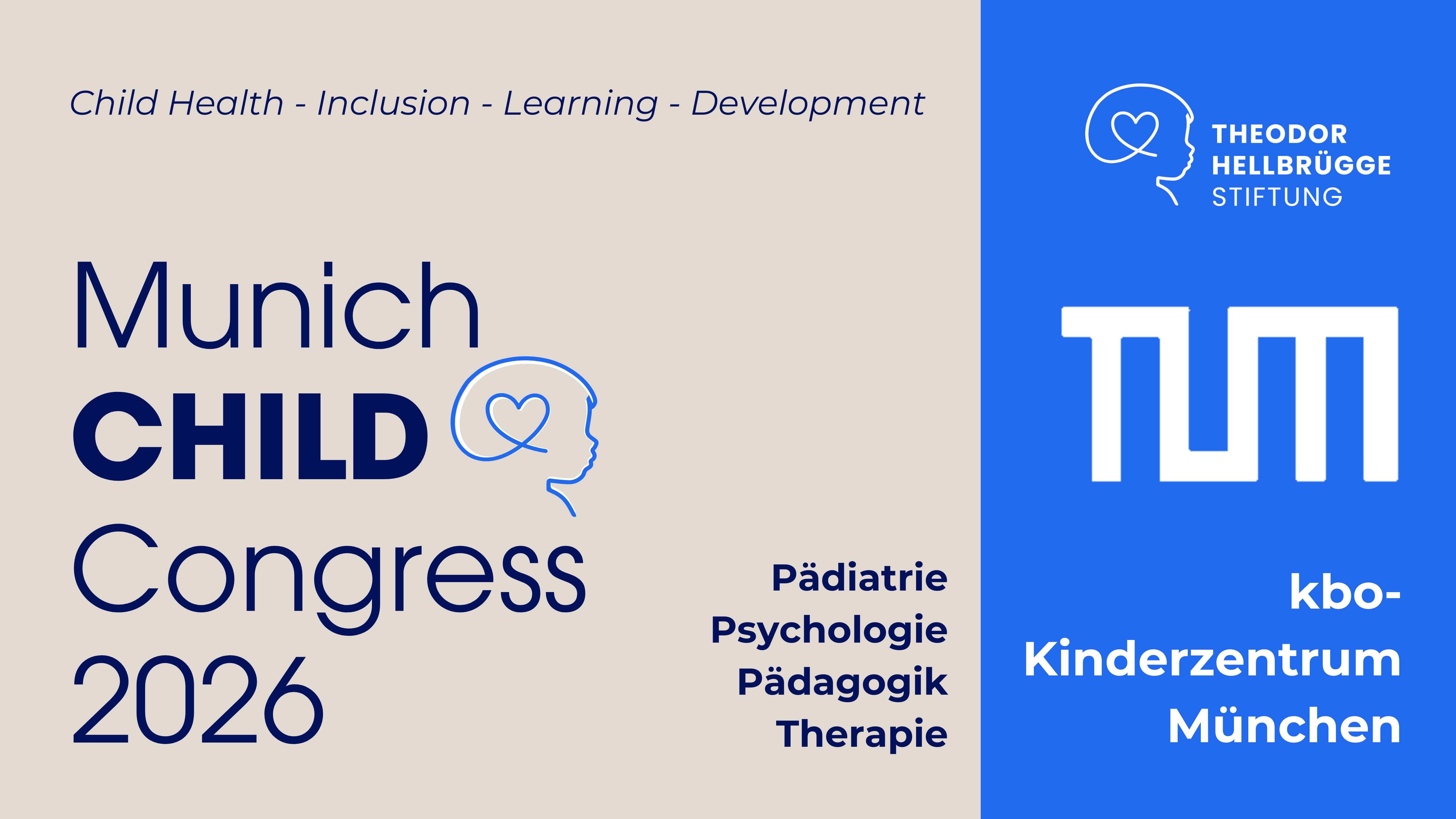 Header Banner für die Konferenz: MUNICH CHILD CONGRESS 2026. Diese geht vom 27. November 2026 bis 28. November 2026 in München.