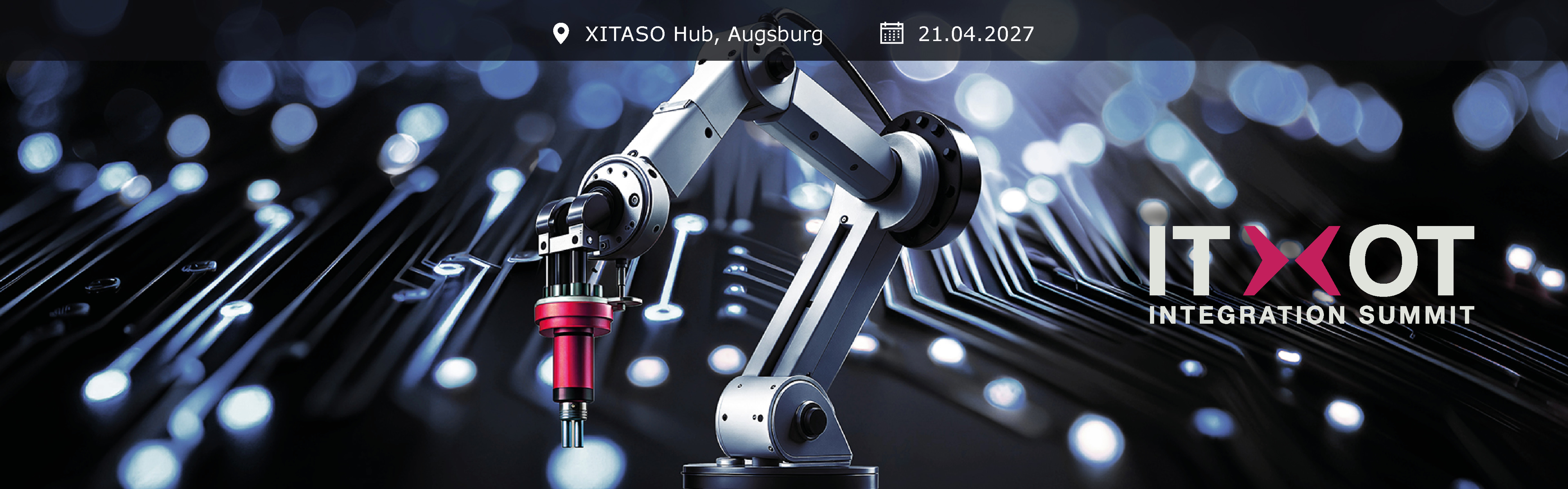 Header Banner für die Konferenz: IT & OT: Praxisforum für die Produktion 2027. Diese geht vom 21. April 2027 bis 21. April 2027 in Augsburg .