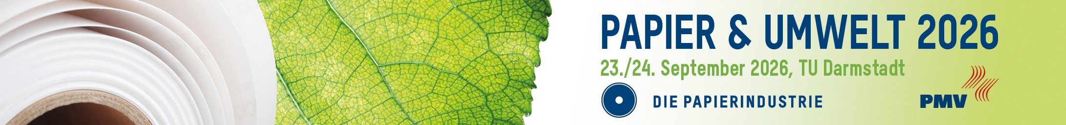 Header Banner für die Konferenz: Papier & Umwelt 2026. Diese geht vom 23. September 2026 bis 24. September 2026.