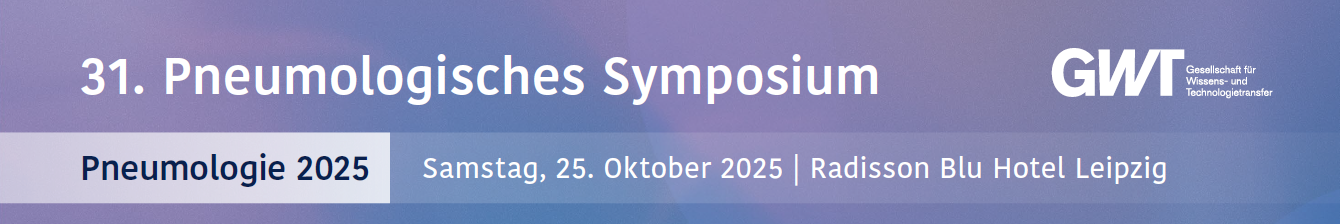 Header Banner für die Konferenz: 31. Pneumologisches Symposium (2025). Diese geht vom 25. Oktober 2025 bis 25. Oktober 2025 in Leipzig.