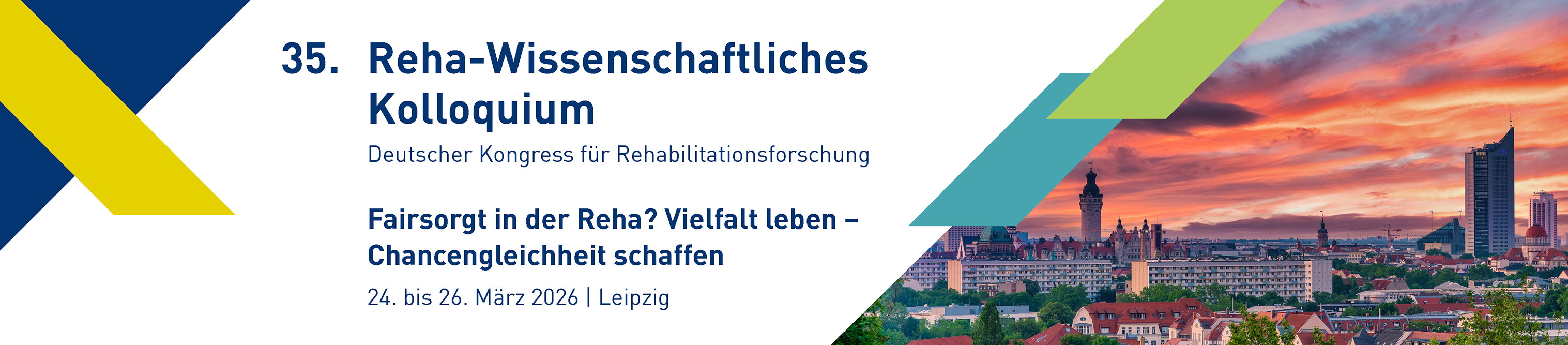 Header Banner für die Konferenz: 35. Reha-Kolloquium 2026. Diese geht vom 24. März 2026 bis 26. März 2026.
